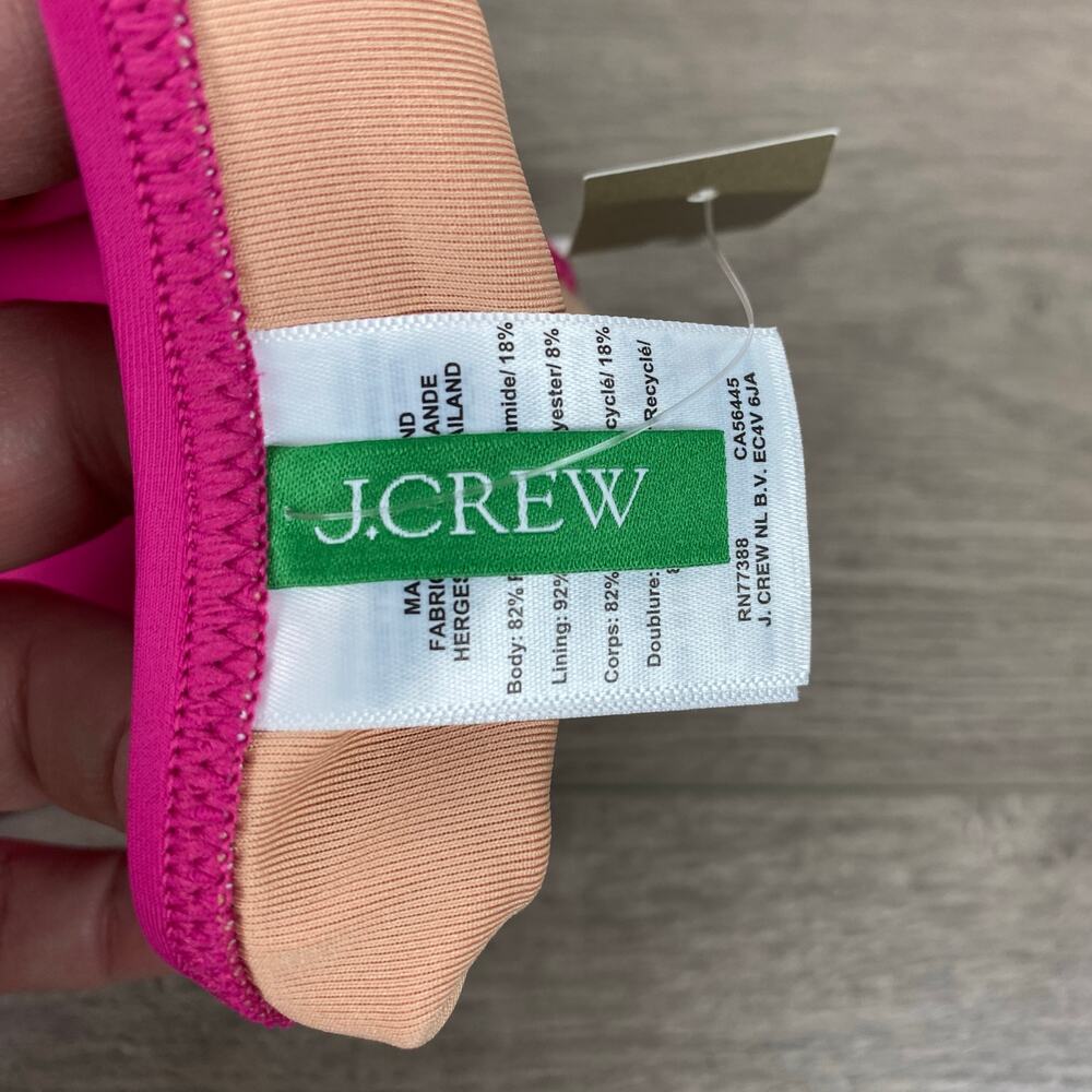 J.Crew Magenta Orchid Ruched V Neck One Piece Swimsuit Sz.8 NWT - Picture 6 of 11